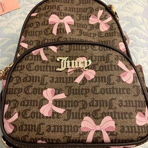 Juicy Couture Brown Backpack with Pink Bows